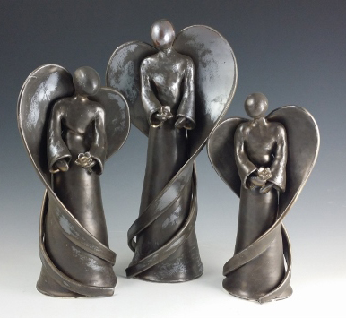 Handmade Angel Set in Metallic Glaze